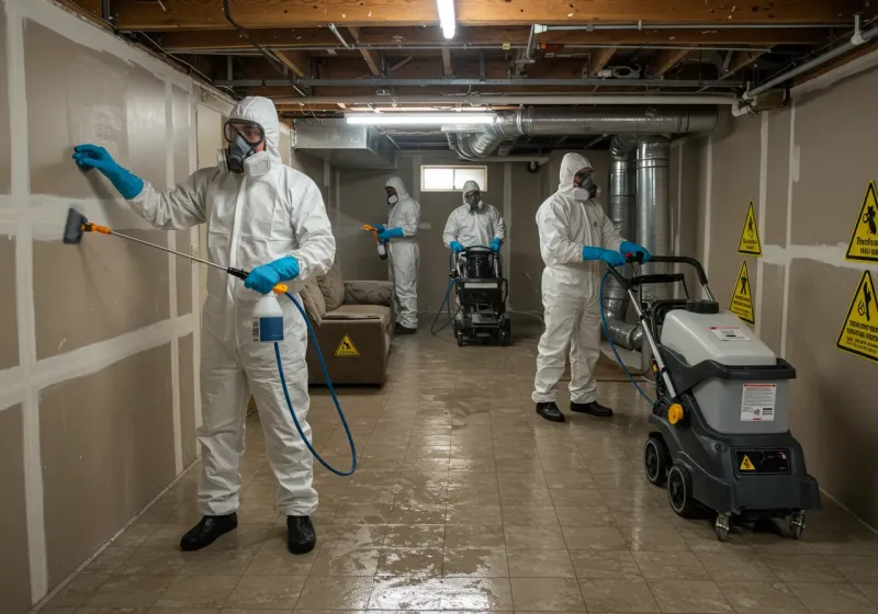 Basement Moisture Removal and Structural Drying process in Bajadero, PR